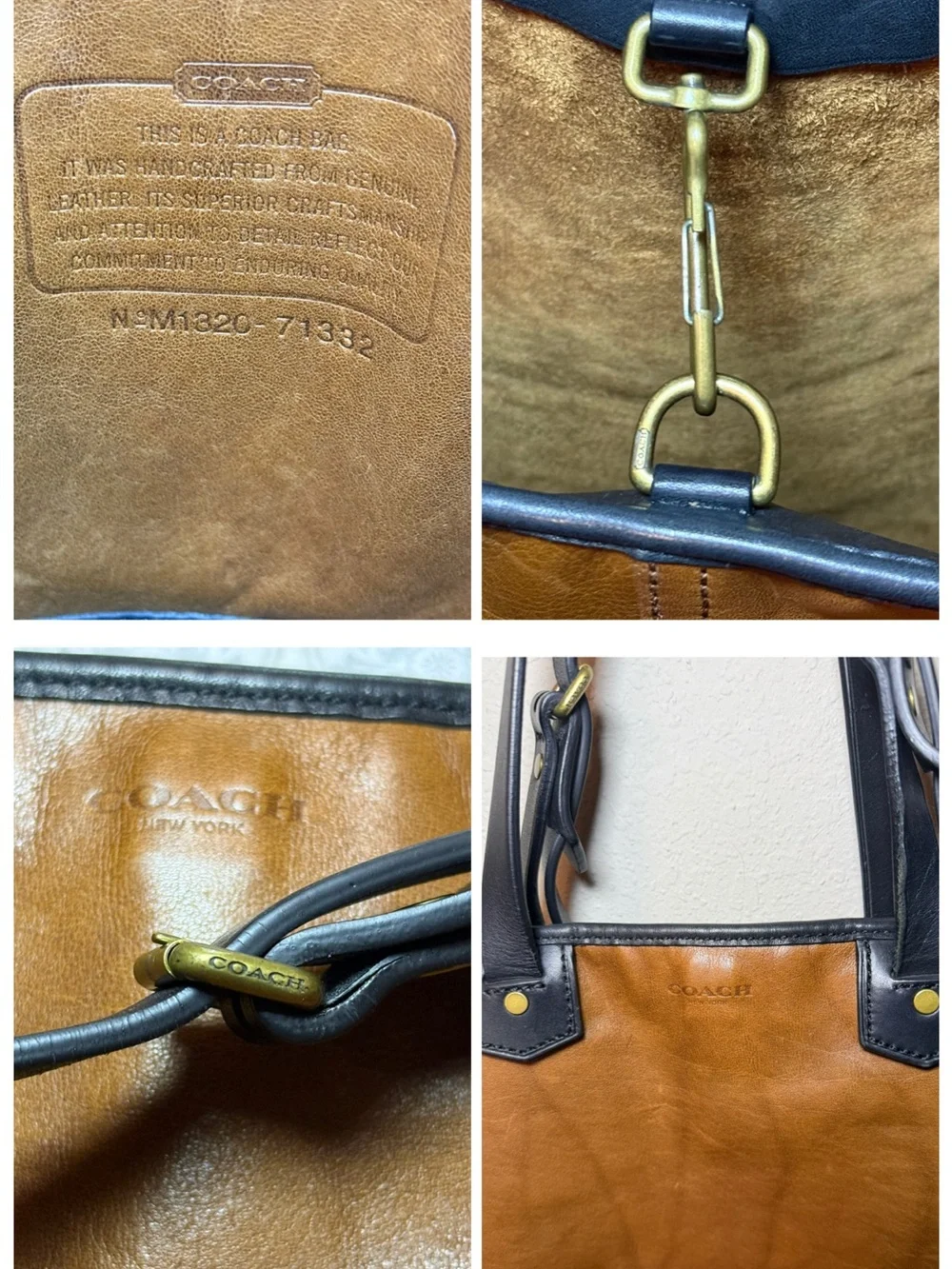 COACH Heritage Bleeker Deep Shopper Fawn Brown Soft Leather Bucket Bag RARE VTG